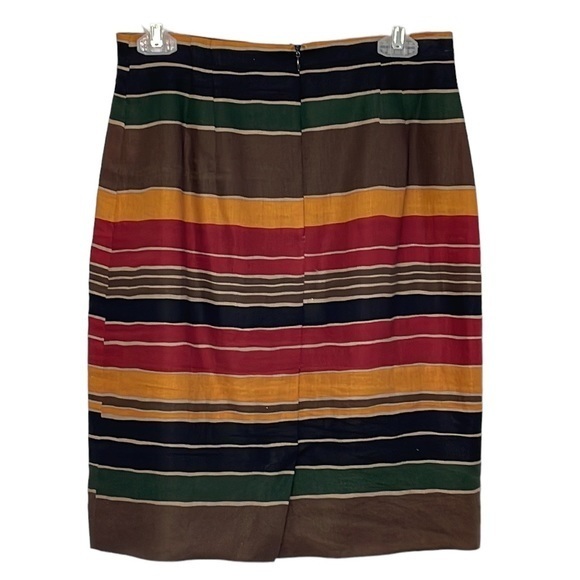 Jones New York Vintage 100% Linen Size 10 multicolored stripes lined skirt.‎ EUC - Picture 2 of 6
